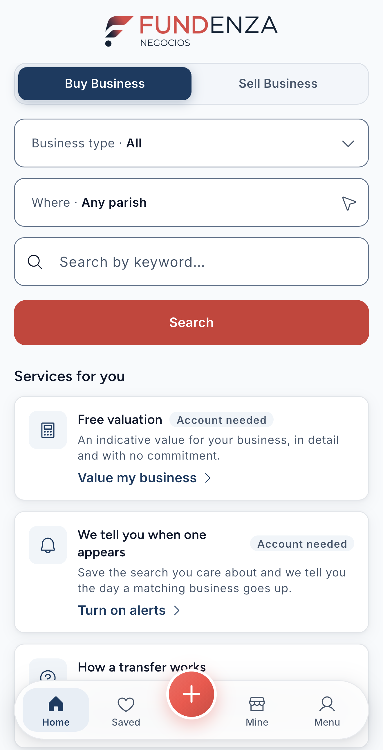 App home: buying a business